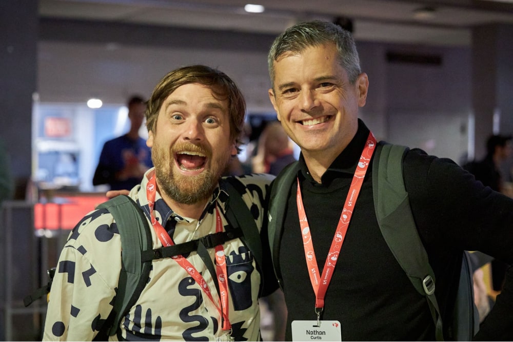 Nathan and Brad at SmashingConf NY in 2024